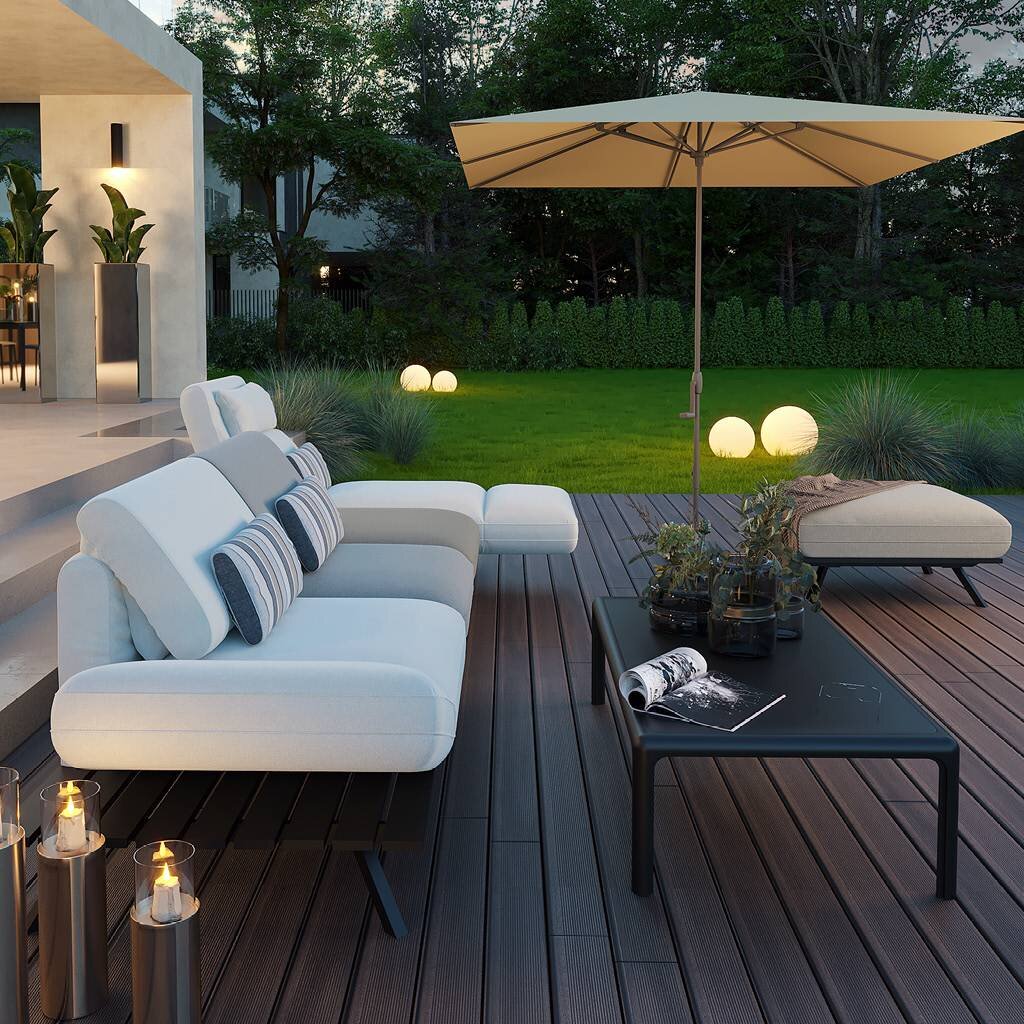 Sedací souprava Kler Paradiso W205 v šedé látce – uspořádání