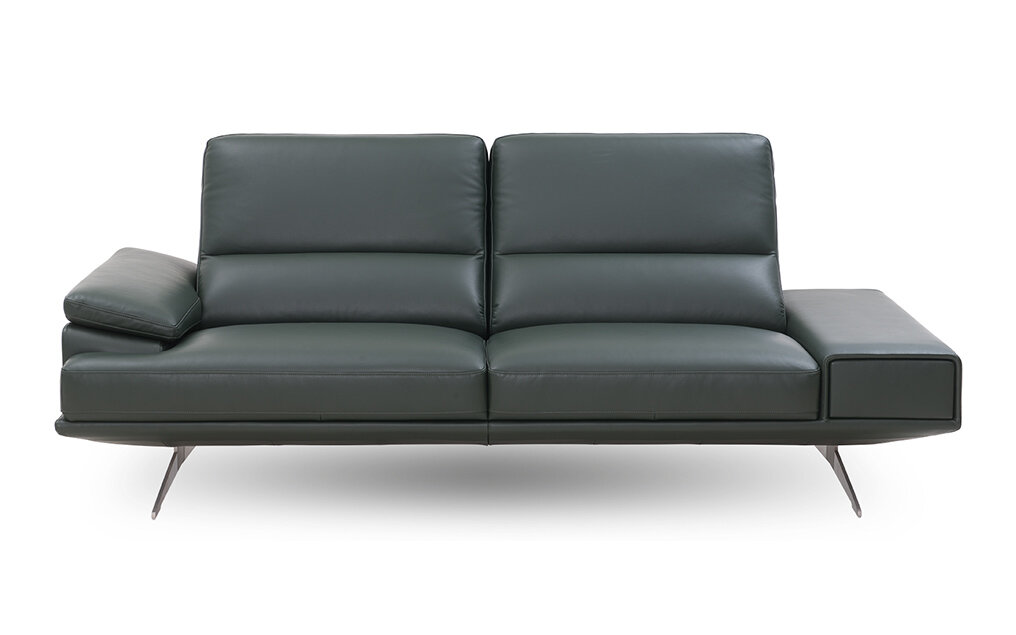 Sofa Kler Soprano W171 zielona skórzana przód