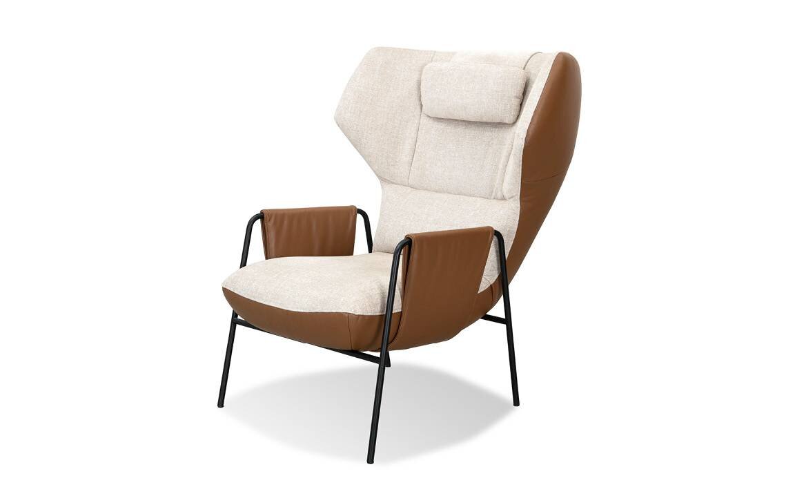 Fotel Kler Staccato W198 beżowo-brązowy Fotel Kler Staccato W198 beżowo-brązowy