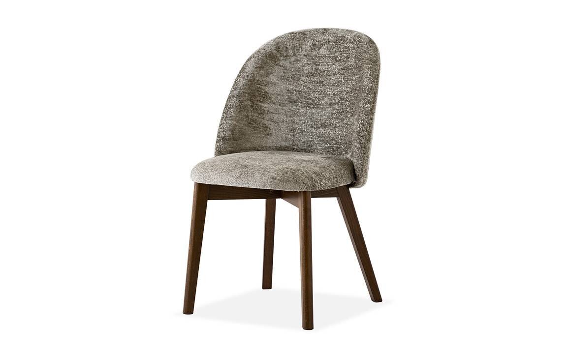 Krzesło Connubia Tuka beżowe z tkaniny z drewnianymi nogami