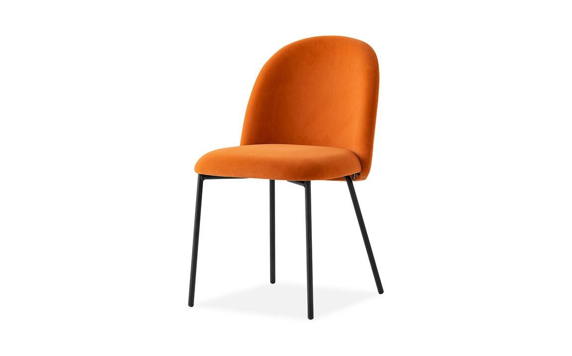 Krzesło Connubia Tuka pomarańczowe (Saffron Yellow) z tkaniny z metalowymi nogami