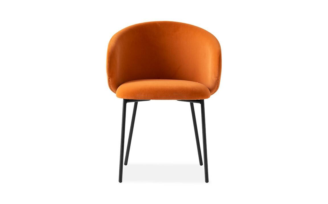Krzesło Connubia Tuka z podłokietnikami pomarańczowe (Saffron Yellow) z tkaniny z metalowymi nogami