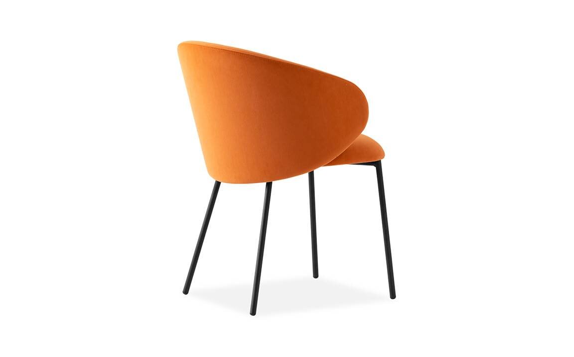 Krzesło Connubia Tuka z podłokietnikami pomarańczowe (Saffron Yellow) z tkaniny z metalowymi nogami