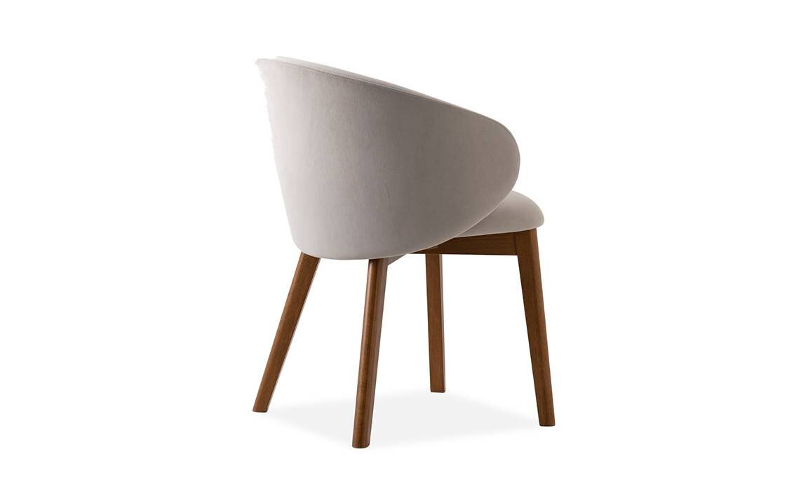 Krzesło z podłokietnikami Connubia Tuka szare (sand) z tkaniny z drewnianymi nogami
