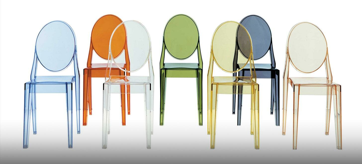 Krzesła Kartell Victoria Ghost kolorowe