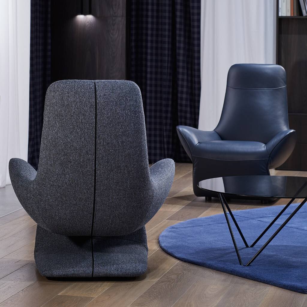 Fotel Kler Vocale W224 tkanina niebieski - aranżacja