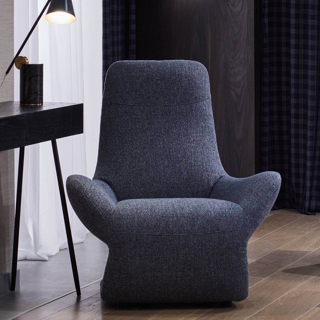 Fotel Kler Vocale W224 tkanina niebieski - aranżacja