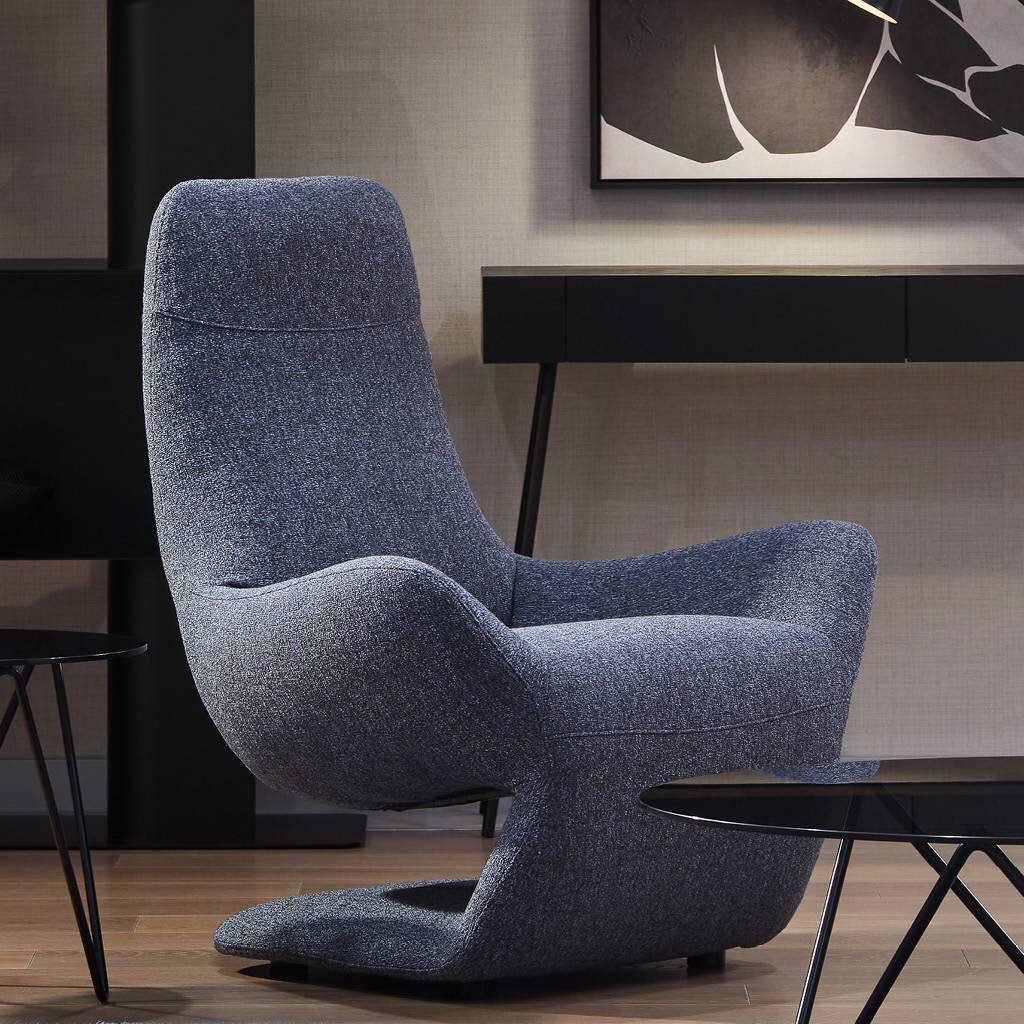 Fotel Kler Vocale W224 tkanina niebieski - aranżacja