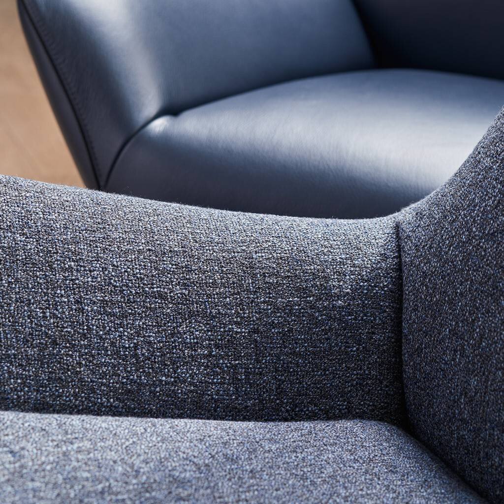 Fotele Kler Vocale W224 granatowy skórzany i niebieski z tkaniny